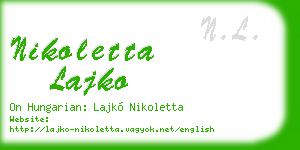 nikoletta lajko business card